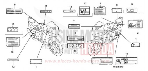 WARNETIKETT (CBR125RW7/RW9/RWA) CBR125RW7 de 2007